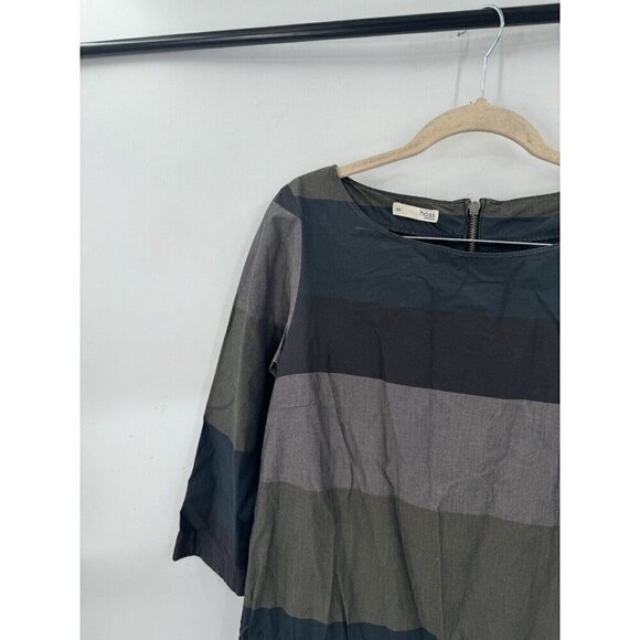 Hoss Entropia Lagenlook 3/4 Sleeve Shift Stripe Colorblock Mini Dress - Picture 8 of 10